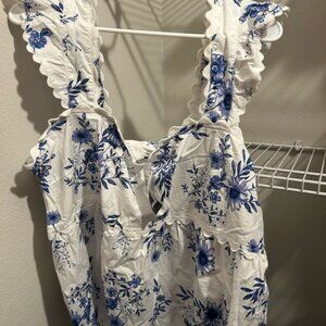 Torrid Blue Floral Tank Top